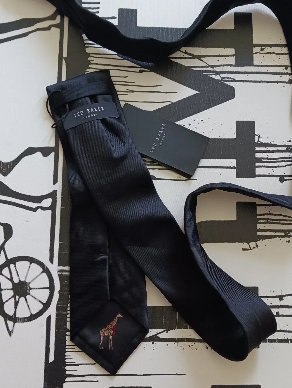 NWT Ted Baker Black Silk Tie 3